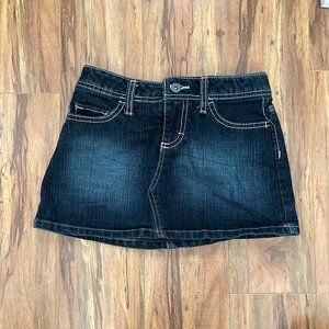Retro Vintage Kid's Denim Dark Wash Mini Skirt, Medium Size